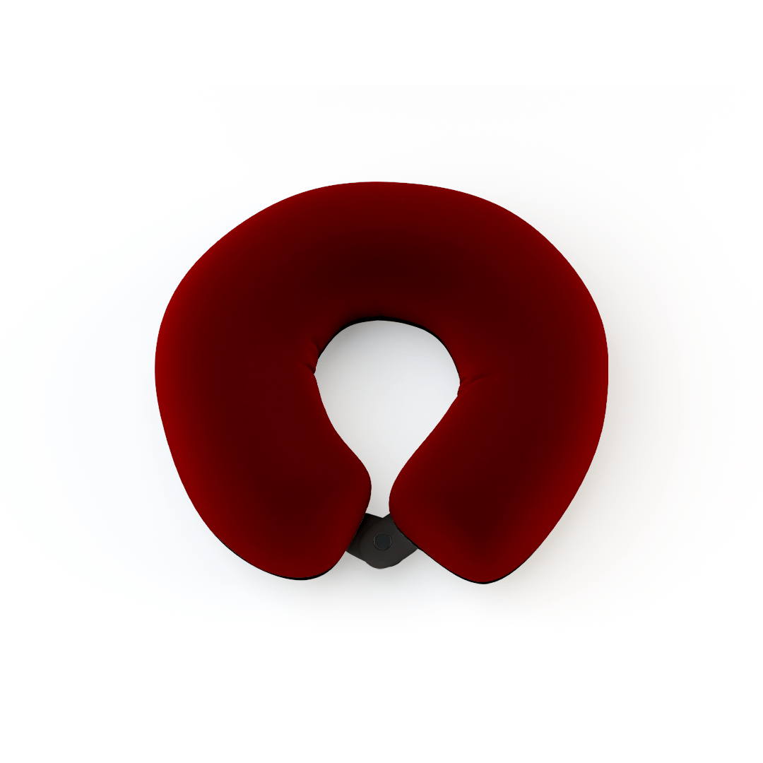 Visco Seyahat Yastığı Kırmızı Ergonomik Boyun Desteği, Hafıza Köpüğü Teknolojisi ile Konforlu Seyahat