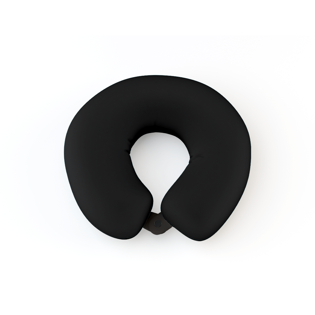 Visco Seyahat Yastığı Siyah Ergonomik Boyun Desteği, Hafıza Köpüğü Teknolojisi ile Konforlu Seyahat