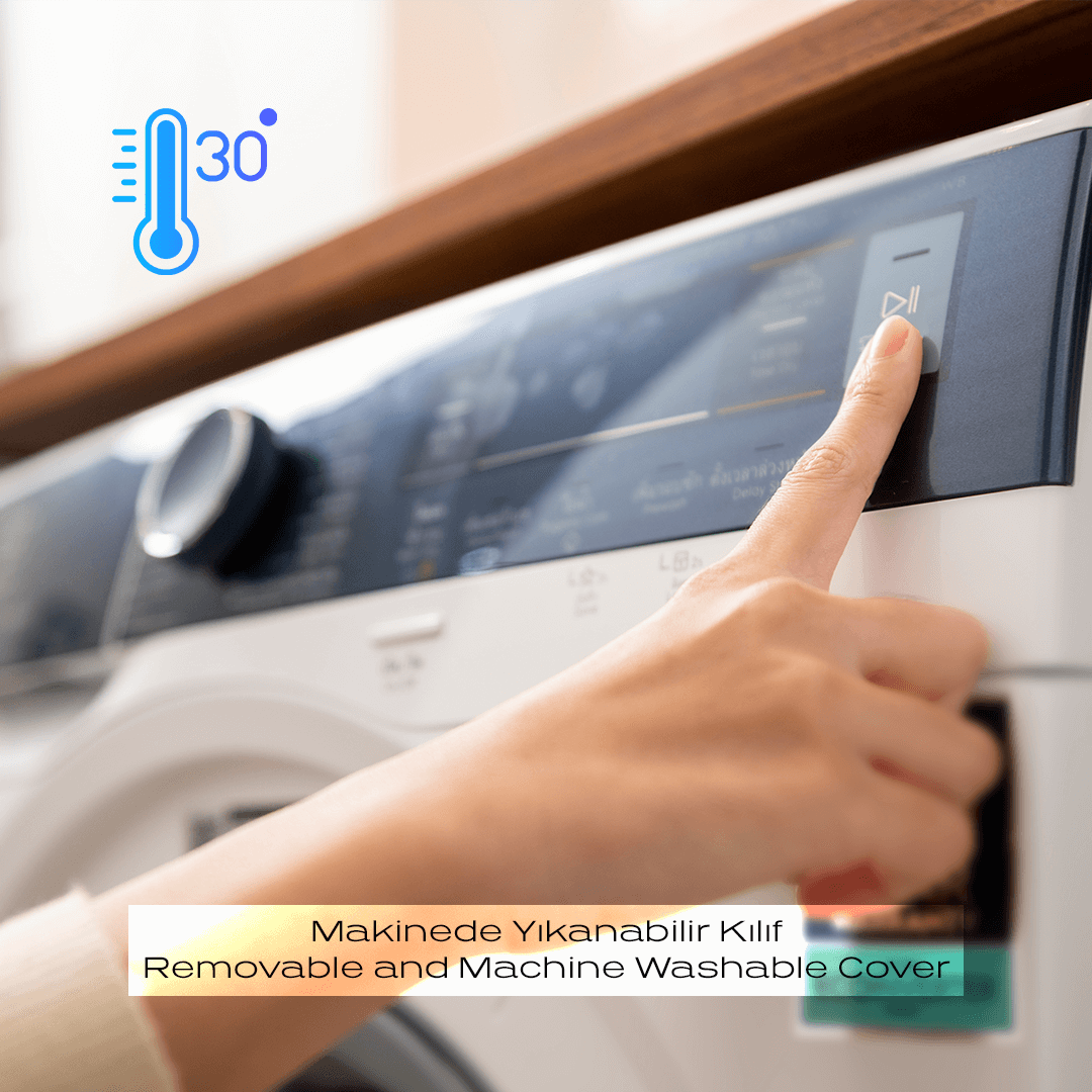AntiStress Yastık Rahatlatıcı Visco Kapitoneli Klimalı Yastık, Yıkanabilir Fermuarlı Kılıf