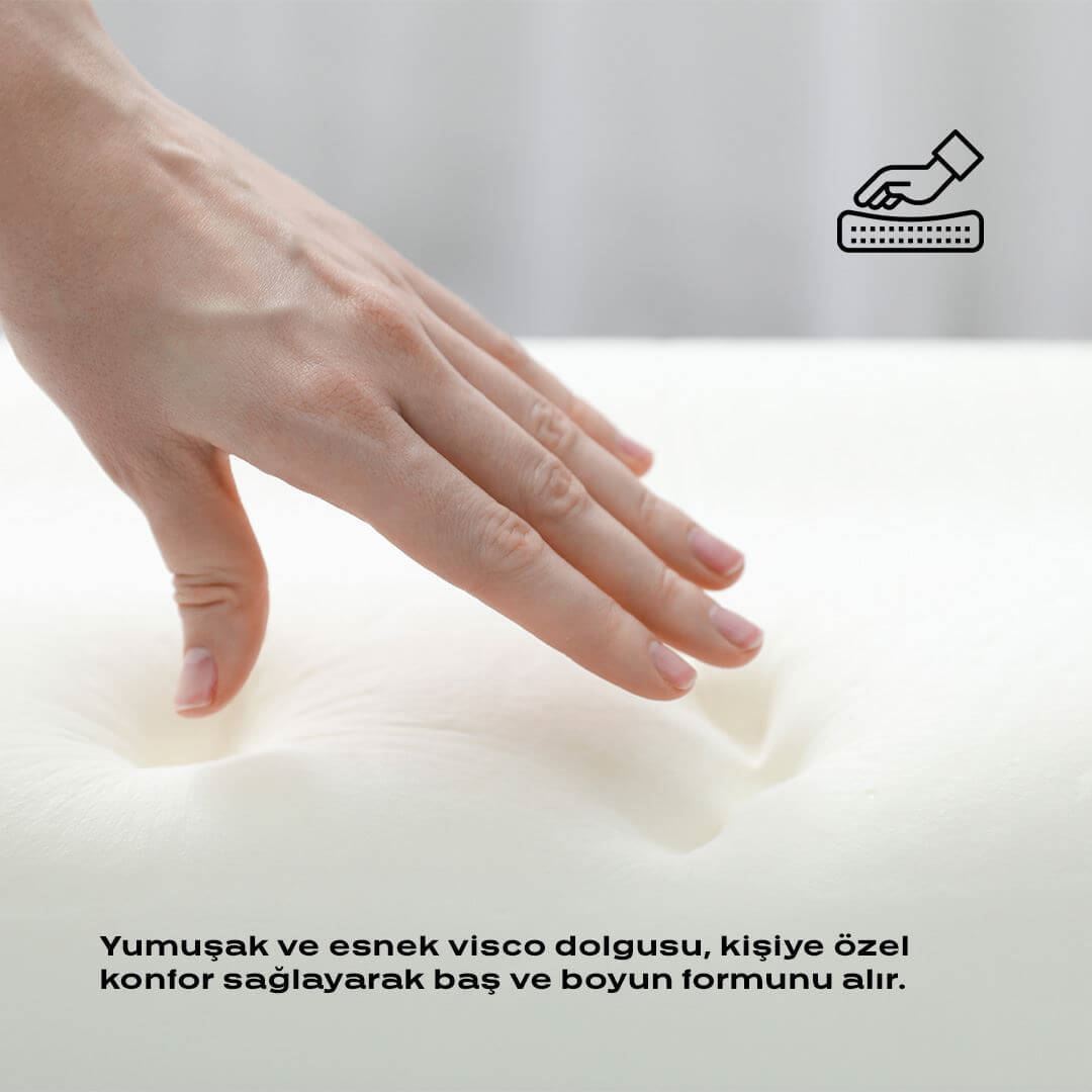 Cooler Serisi Visco Yastık Serinletici Etki, Terlemeyi Engelleyen Yüksek Hava Geçirgenlik, Yumuşak Visco Dolgu, Yıkanabilir Kılıf