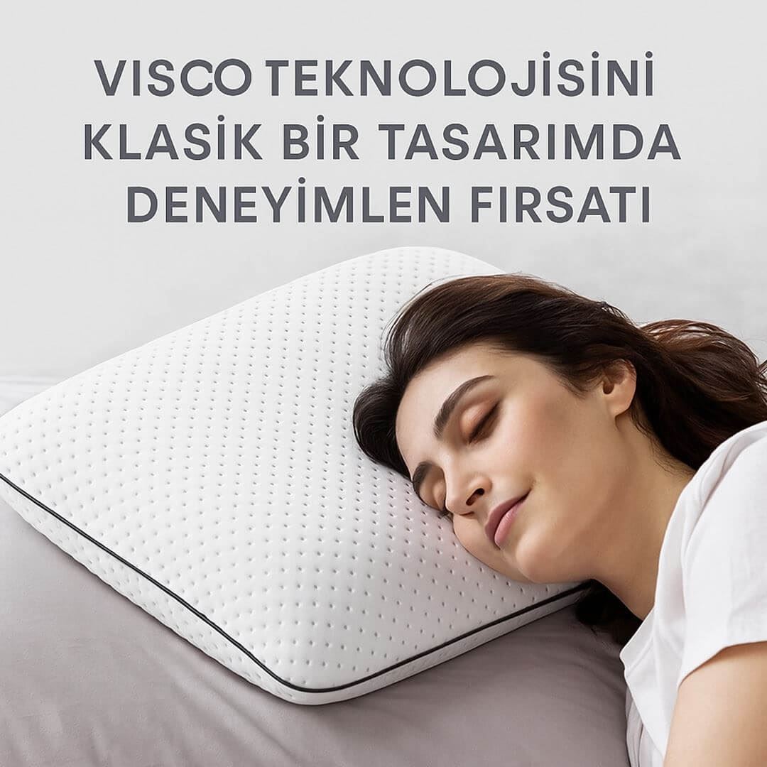 İnce Biyeli Pro Visco Classic Yastık Yumuşak, Hafif ve Rahat, Yaz-Kış Kullanıma Uygun