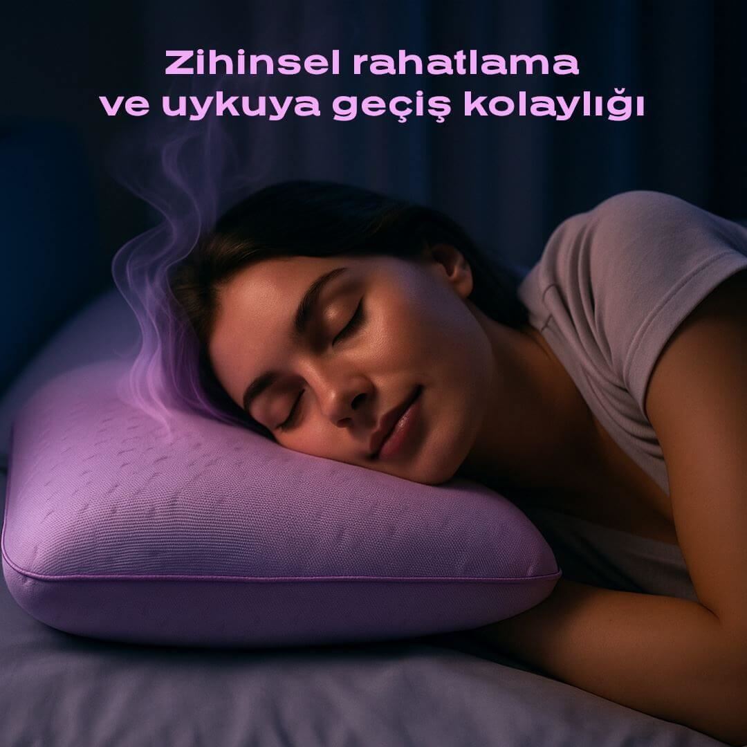 Visco Classic Yastık Levander Lavanta Kokusu ile Rahatlatıcı Etki, Boyun ve Baş Desteği Sağlayan Hava Kanallı Yastık