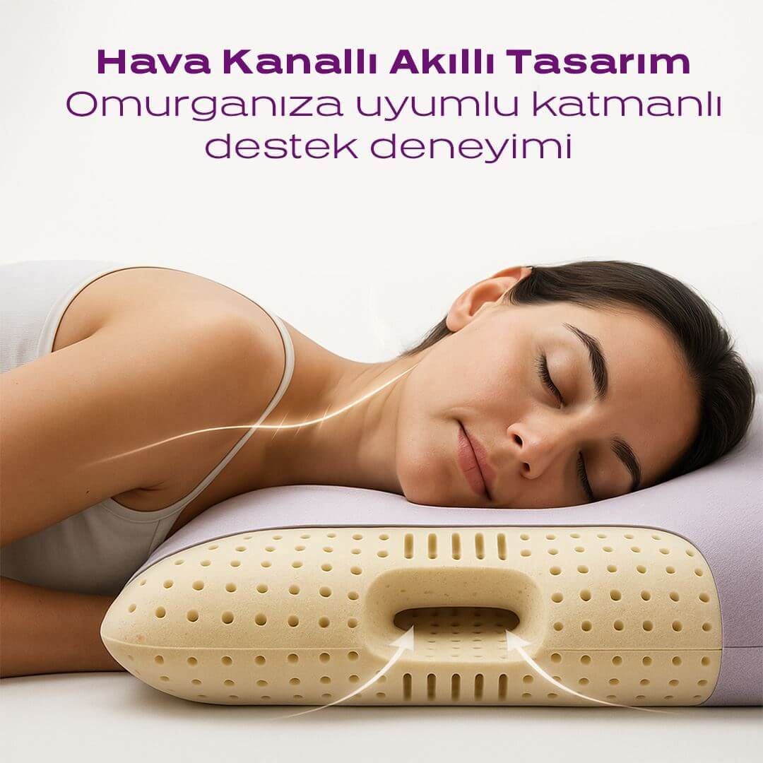 Visco Classic Yastık Levander Lavanta Kokusu ile Rahatlatıcı Etki, Boyun ve Baş Desteği Sağlayan Hava Kanallı Yastık