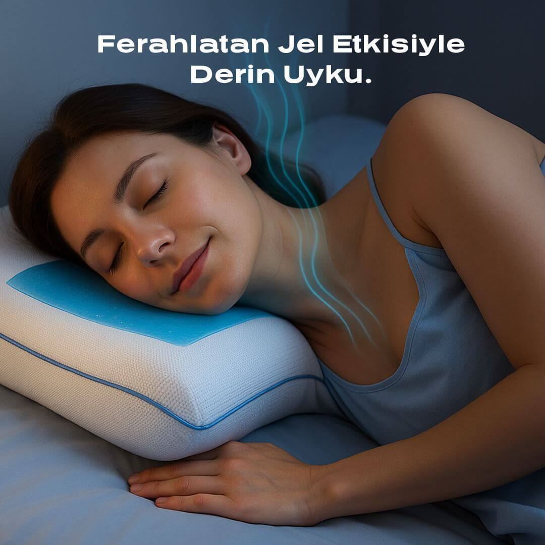Visco Classic Jelli Yastık Serinletici Jel Katman, Yüksek Konfor, Baş ve Boyun Desteği Sağlayan Yastık Visco CoolBalance
