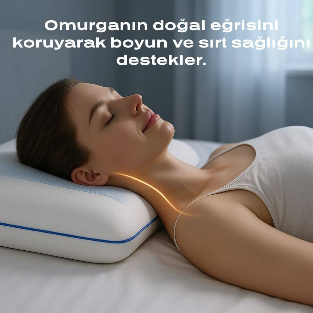 Visco Classic Jelli Yastık Serinletici Jel Katman, Yüksek Konfor, Baş ve Boyun Desteği Sağlayan Yastık Visco CoolBalance