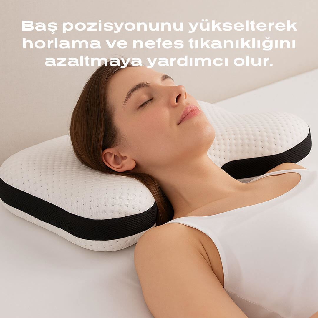 Pro Visco Horlama Azaltıcı Yastık  Boyun ve Baş Desteği, Uyku Apnesi ve Horlamayı Azaltmaya Yardımcı Ergonomik Tasarım ProSleep AirGuard