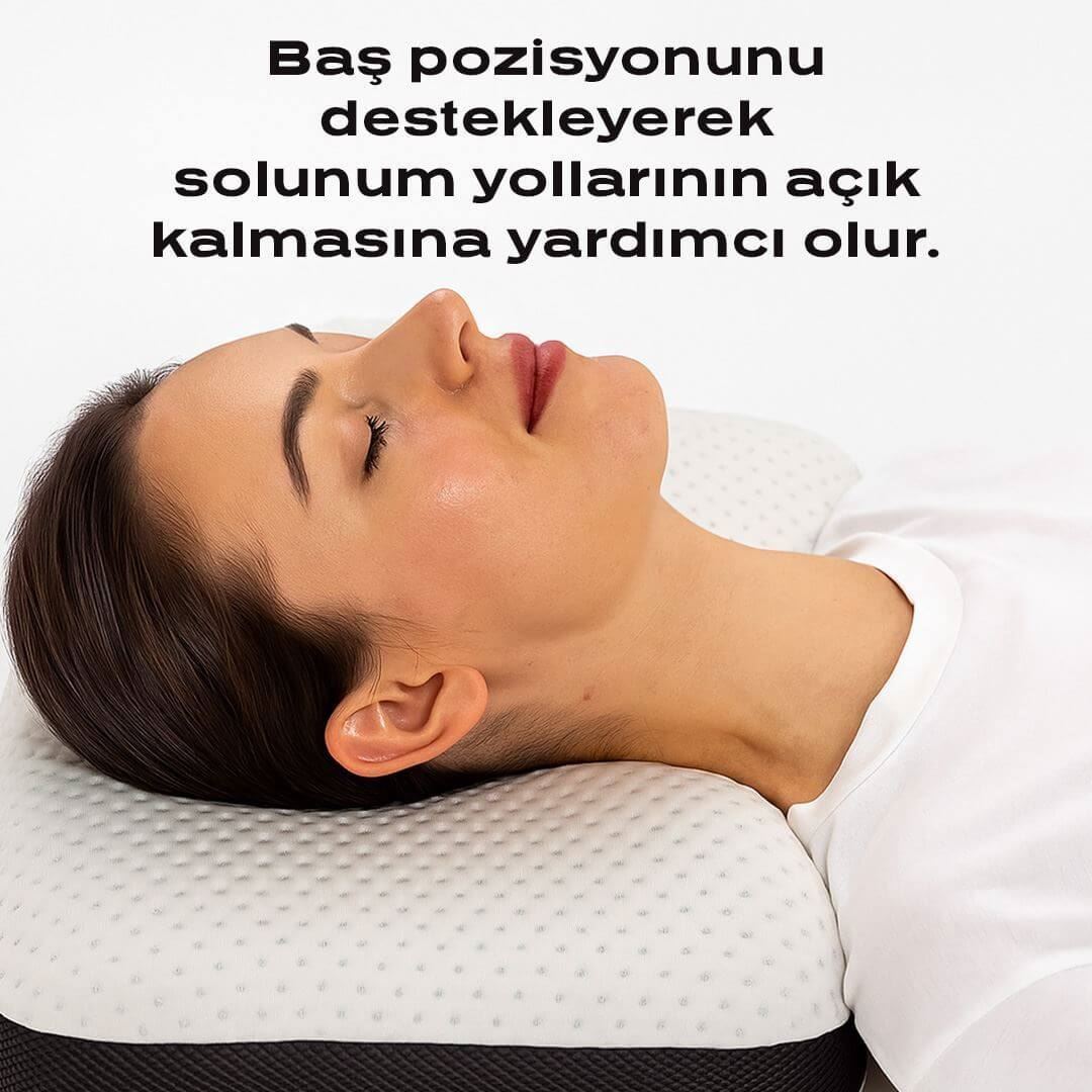 Pro Visco Horlama Azaltıcı Yastık  Boyun ve Baş Desteği, Uyku Apnesi ve Horlamayı Azaltmaya Yardımcı Ergonomik Tasarım ProSleep AirGuard