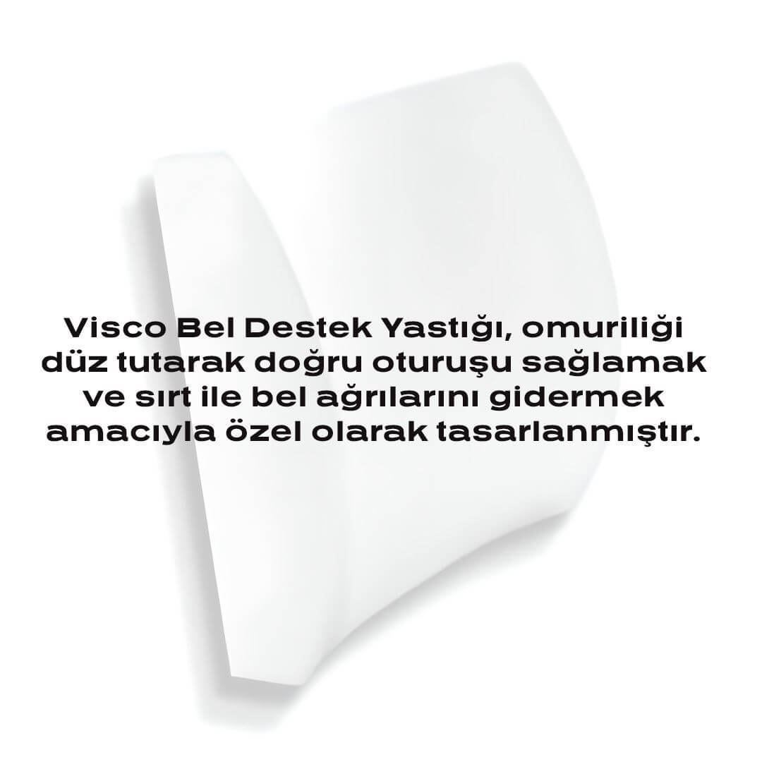 Visco Bel Destek Yastığı Doğru Oturuş, Sırt ve Bel Ağrısını Gidermeye Yardımcı Ergonomik Tasarım