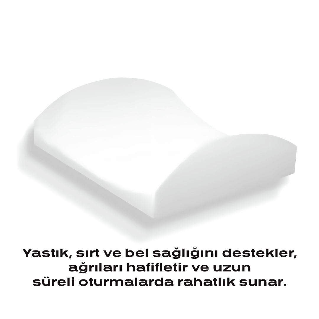 Visco Bel Destek Yastığı Doğru Oturuş, Sırt ve Bel Ağrısını Gidermeye Yardımcı Ergonomik Tasarım