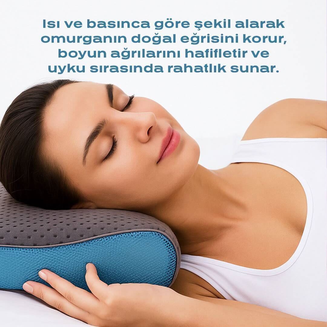 Carbon Visco Boyun Destekli Yastık – Boyun ve Omuz Desteği, Isı ve Basınca Göre Şekil Alan Carbon Teknolojisi