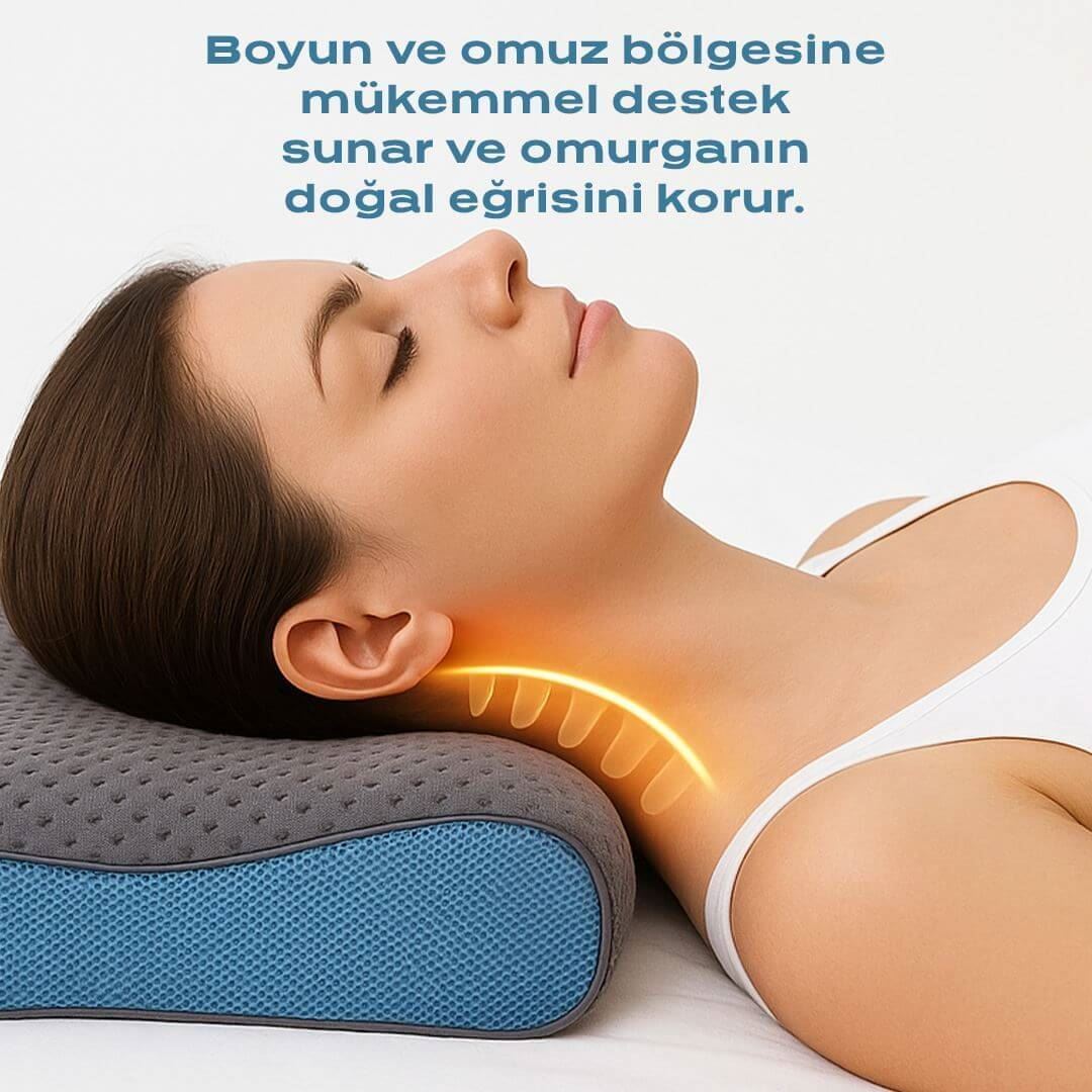 Carbon Visco Boyun Destekli Yastık – Boyun ve Omuz Desteği, Isı ve Basınca Göre Şekil Alan Carbon Teknolojisi