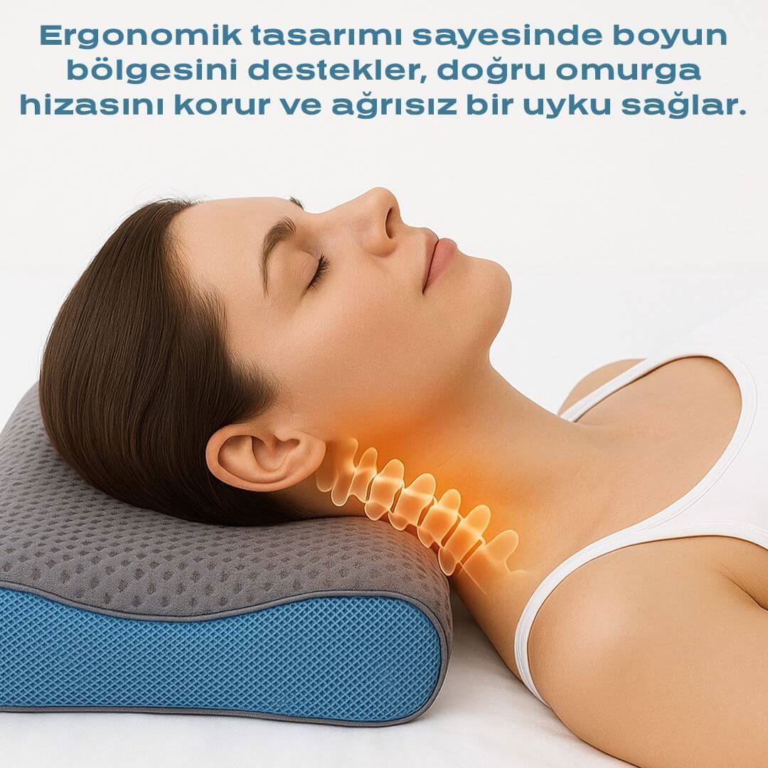 Carbon Visco Boyun Destekli Yastık – Boyun ve Omuz Desteği, Isı ve Basınca Göre Şekil Alan Carbon Teknolojisi