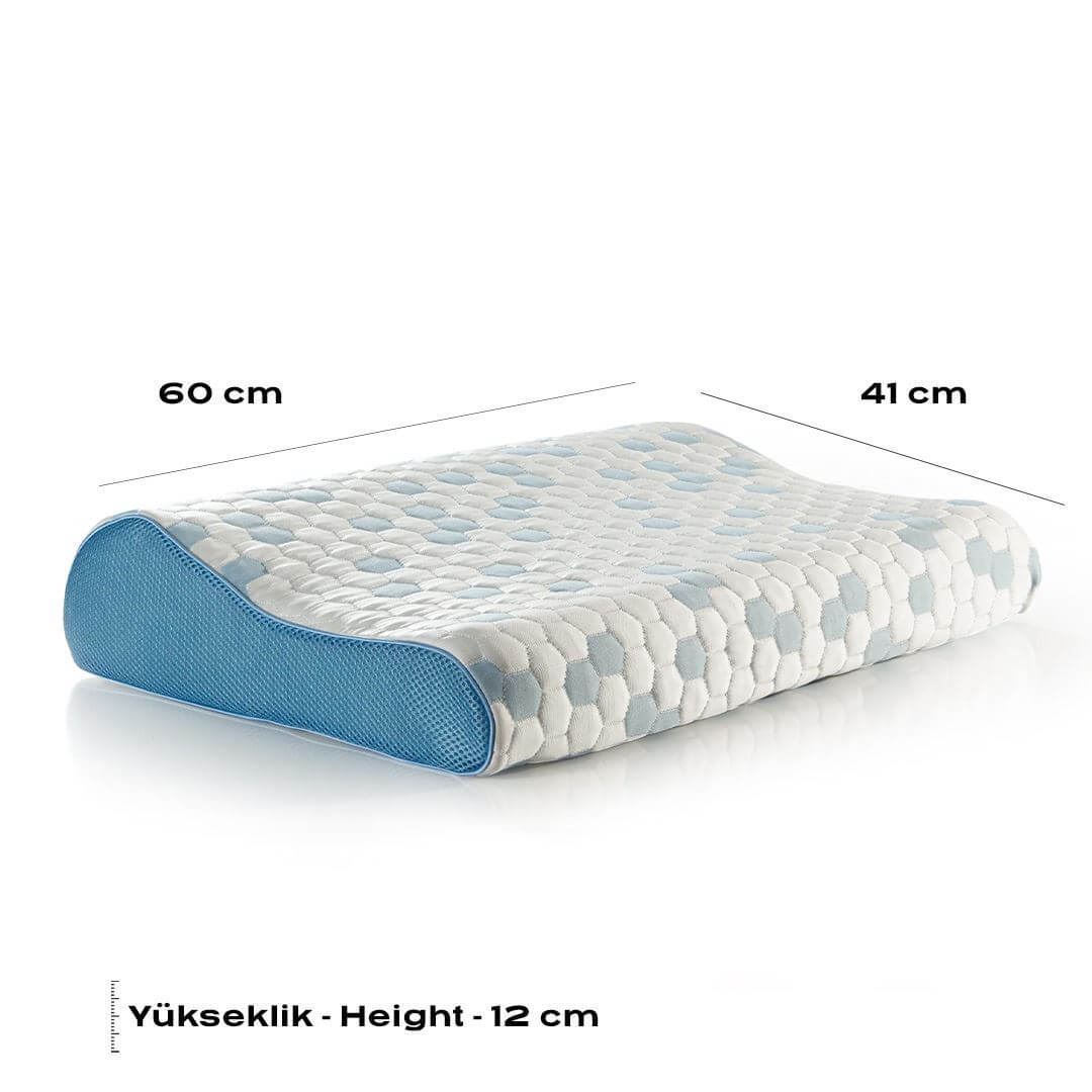 Cooler Visco Boyun Destekli Yastık Serinletici Etki, Boyun ve Omuz Desteği, Hava Sirkülasyonu Sağlayan Ergonomik Tasarım