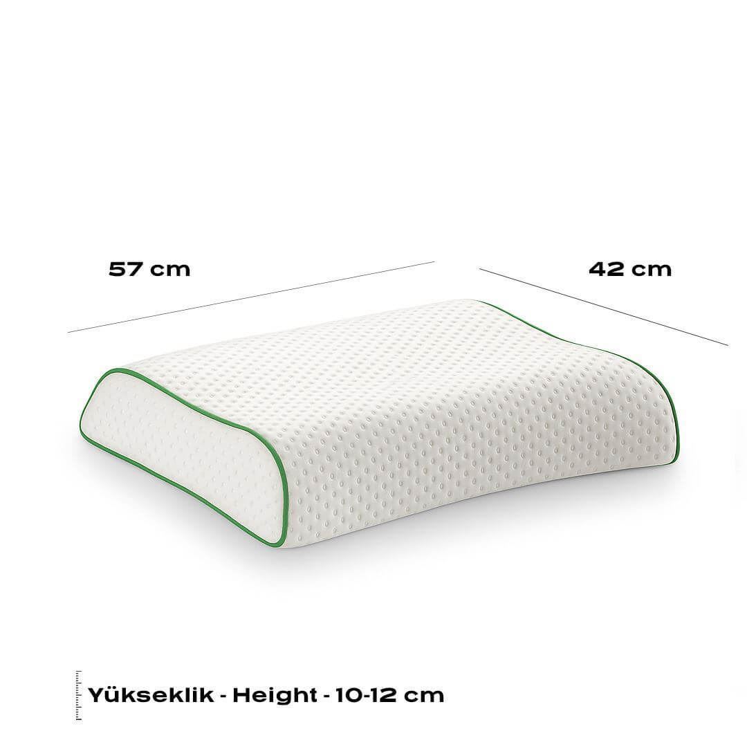 Visco Çift Boyun Destekli Yastık 2 Taraflı Yükseklik, Boyun ve Omurga Desteği, Ergonomik Tasarım