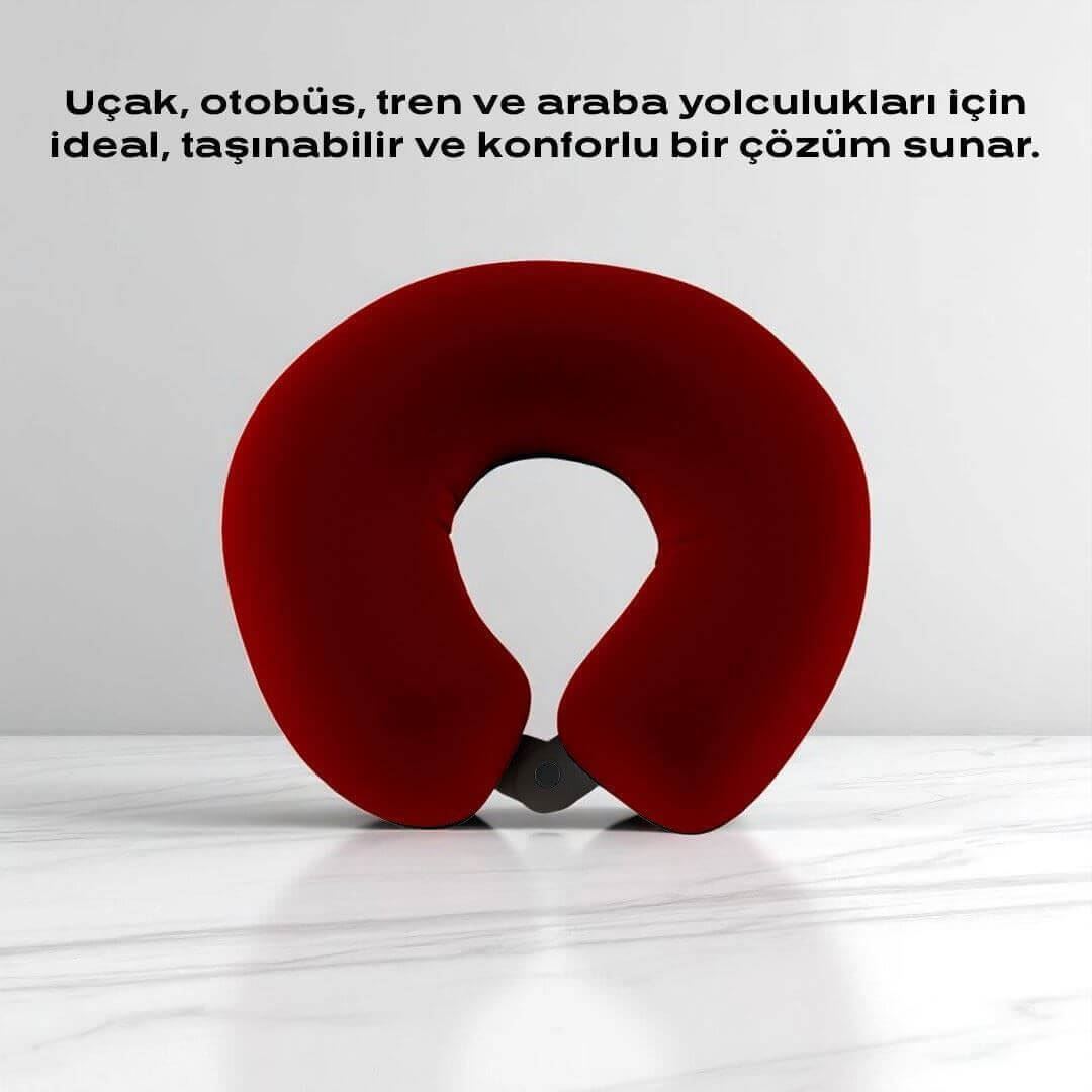 Visco Seyahat Yastığı Beyaz Ergonomik Boyun Desteği, Hafıza Köpüğü Teknolojisi ile Konforlu Seyahat