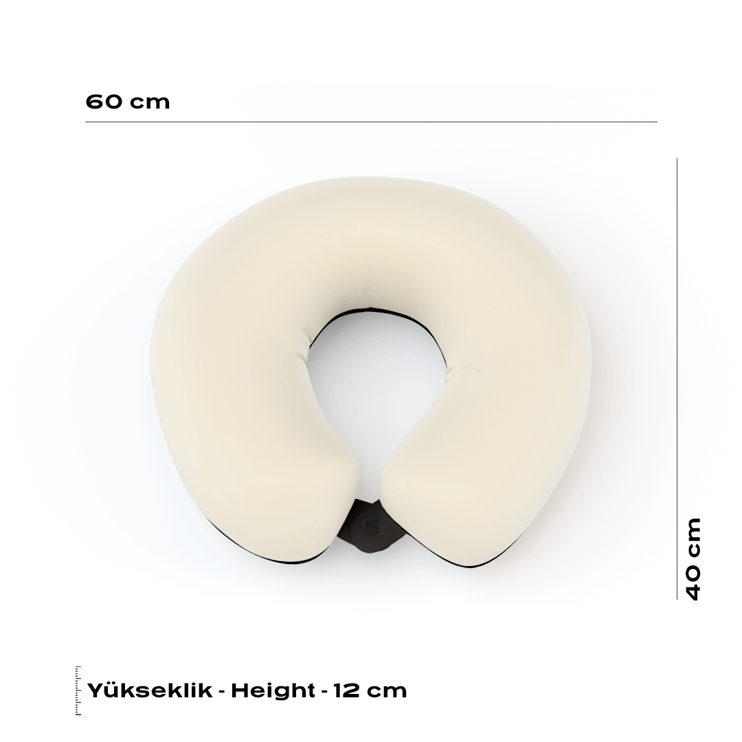 Visco Seyahat Yastığı Beyaz Ergonomik Boyun Desteği, Hafıza Köpüğü Teknolojisi ile Konforlu Seyahat